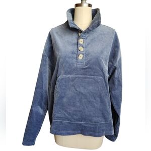 Falling Forward Knitted Button Turtleneck Top Pullover Pocket Rib Knit Corduroy